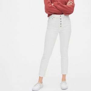 Gap High Rise Cigarette Jeans White 8/29 NEW